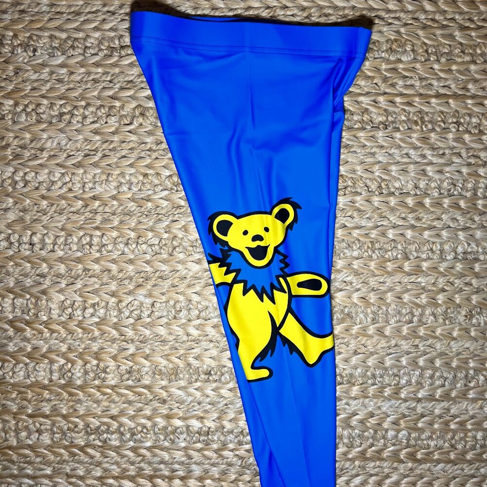Grateful Dead Blue Leggings with Yellow Bear Graphic - Picture 4 of 4
